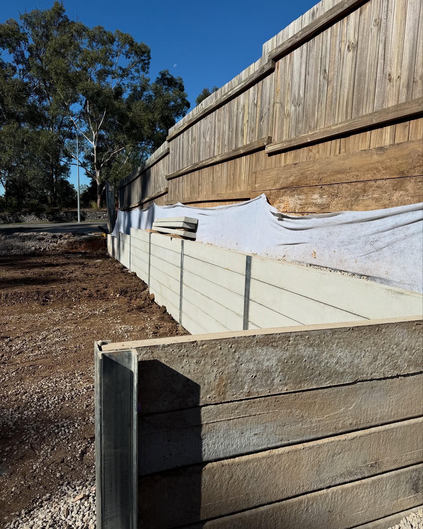Concrete Sleeper Boundary Wall